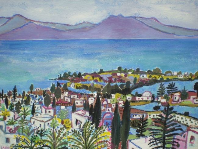 Painting titled "Carthage ,Tunisie ." by Michèle Garin, Original Artwork, Gouache