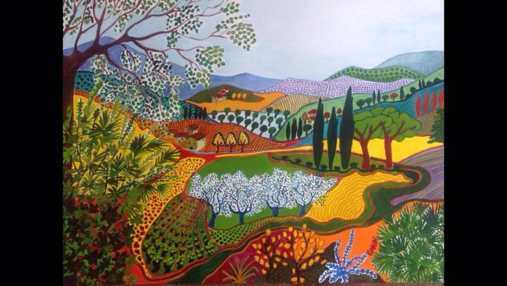 Painting titled "Un jour en Provence" by Michèle Garin, Original Artwork