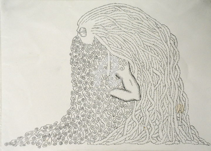 Σχέδιο με τίτλο "Geggy as rio Mogus…" από Garnfinger, Αυθεντικά έργα τέχνης, Στυλό