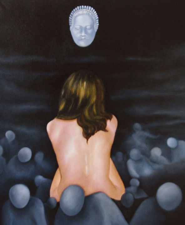 Peinture intitulée "Rencontre N° 1" par Garnier-Lafond, Œuvre d'art originale, Huile