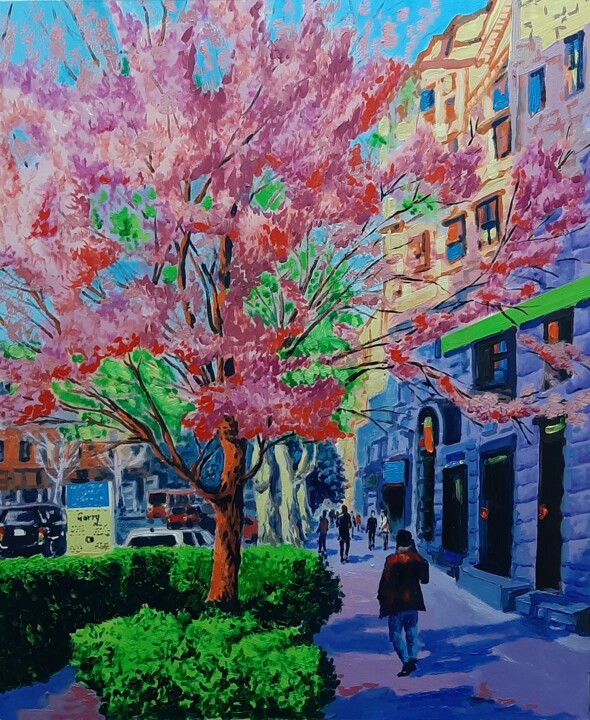 Pittura intitolato "Spring Landscape 03" da Garry Arzumanyan, Opera d'arte originale, Olio