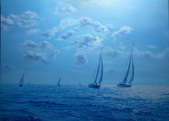 Картина под названием "Seascape 3" - Garry, Подлинное произведение искусства, Масло