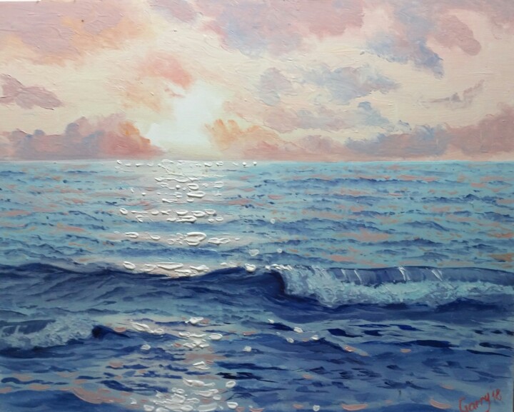 Картина под названием "Seascape 07" - Garry, Подлинное произведение искусства, Масло