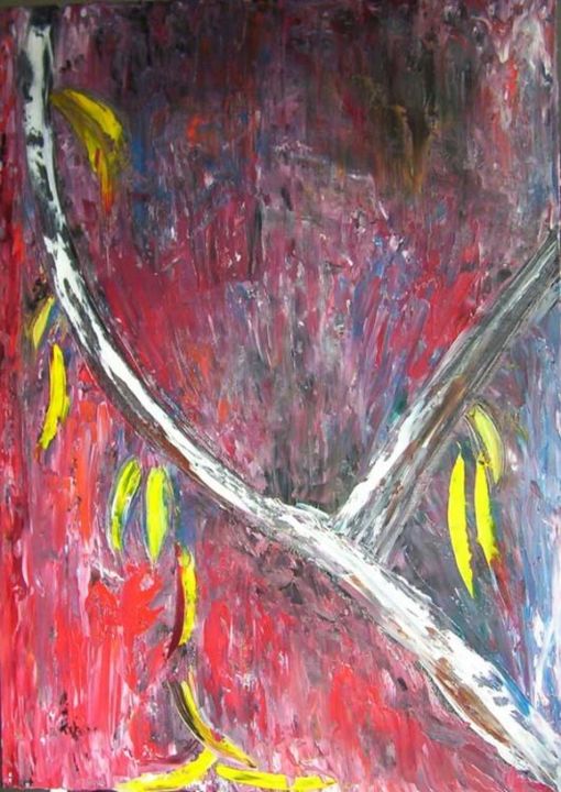 Pintura titulada "La branche d'Automne" por Garsi, Obra de arte original, Oleo