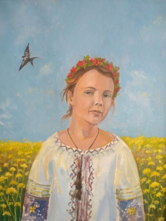 Painting titled "under peaceful skies" by Vitaliy Garmatyuk, Original Artwork, Oil