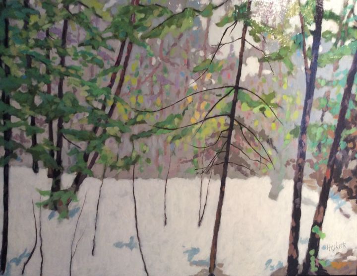 Painting titled "Snow Trees" by Gary, Original Artwork