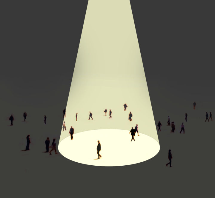 Grafika cyfrowa / sztuka generowana cyfrowo zatytułowany „light shaft people” autorstwa Gary Waters, Oryginalna praca, Malar…