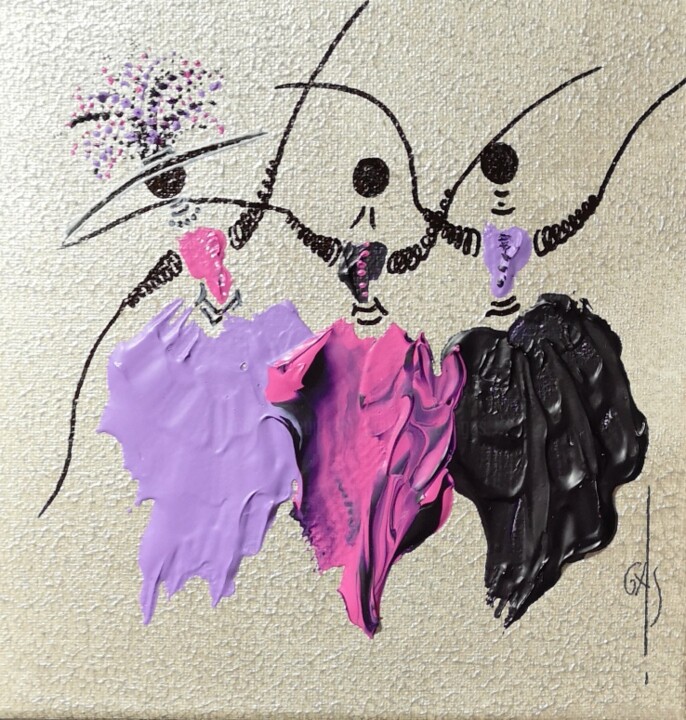 Schilderij getiteld "Les Demoiselles - s…" door Gas, Origineel Kunstwerk, Acryl