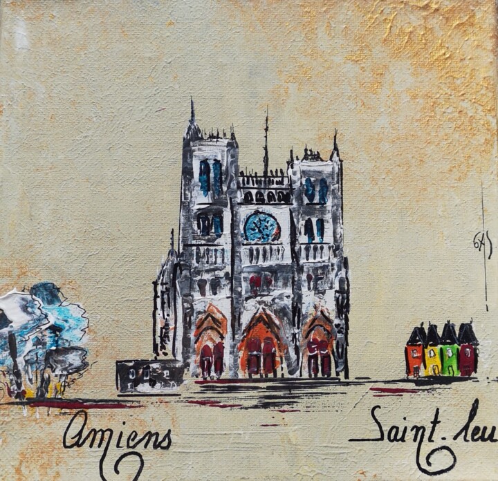 Painting titled "Cathédrale - Pierre…" by Gas, Original Artwork, Acrylic