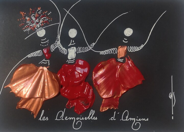 Pittura intitolato "Les Demoiselles d'A…" da Gas, Opera d'arte originale, Acrilico