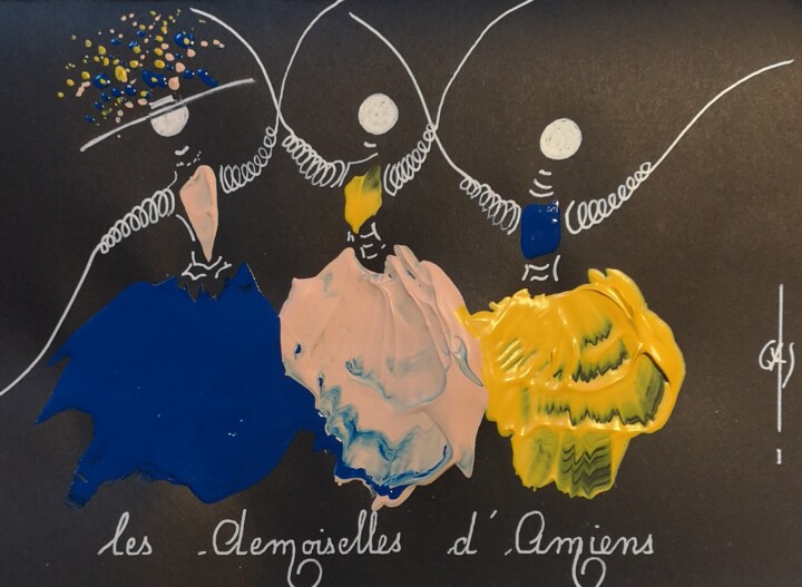 Malerei mit dem Titel "Les Demoiselles d'A…" von Gas, Original-Kunstwerk, Acryl