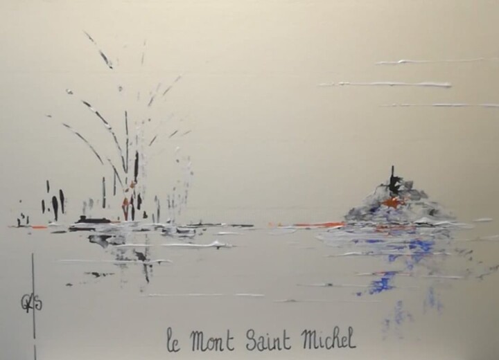Peinture intitulée "Esquisse - Le Mont…" par Gas, Œuvre d'art originale, Acrylique