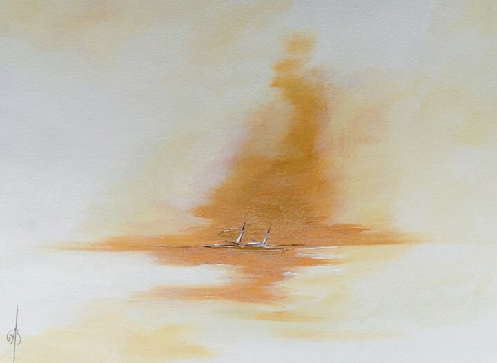 Painting titled "Ocre" by Gas, Original Artwork, Acrylic