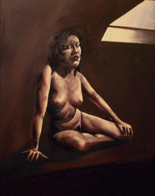 Painting titled "schiava prostituta 1" by Gaspare Lombardo, Original Artwork