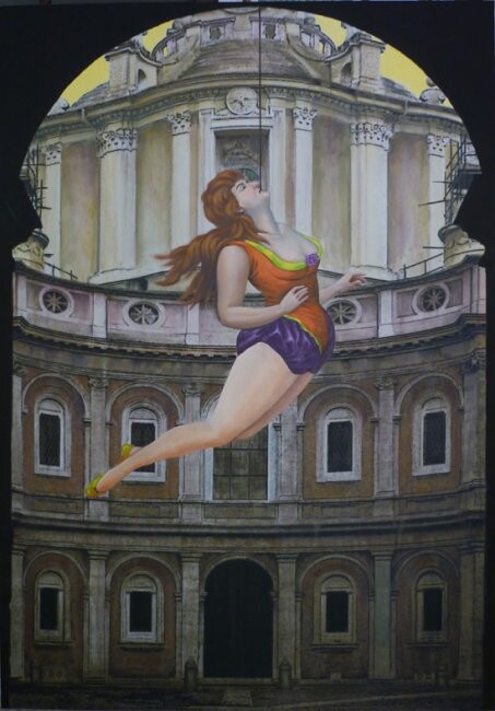 Painting titled "Palazzo della Sapie…" by Gaspare Lombardo, Original Artwork