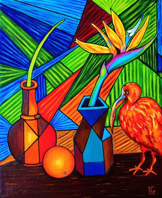 Malerei mit dem Titel "Tropical Dream - II" von Gasparian, Original-Kunstwerk, Öl