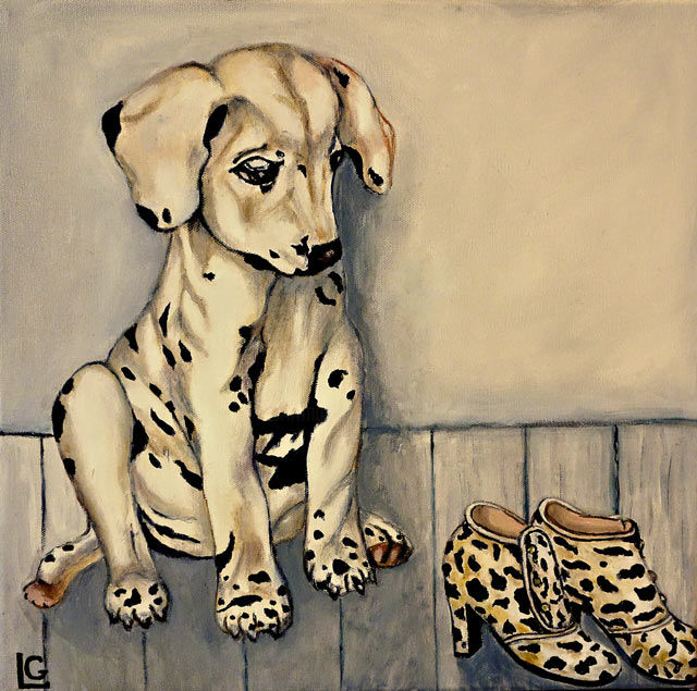 Pintura titulada "A flirt-s Dog" por Gasparian, Obra de arte original