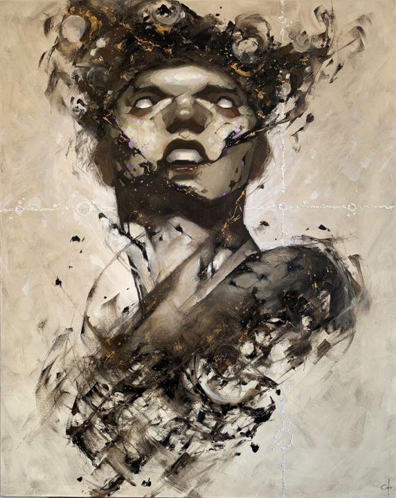 Peinture intitulée "Nebtull" par Gastón Chocrón, Œuvre d'art originale, Huile Monté sur Panneau de bois