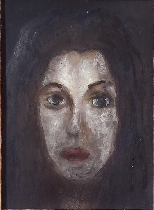 Malerei mit dem Titel "La Bruna 80" von Gattavecchia, Original-Kunstwerk, Tempera Auf Keilrahmen aus Holz montiert