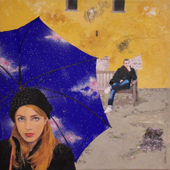 Pittura intitolato "La donna dei sogni" da Gaen, Opera d'arte originale, Acrilico