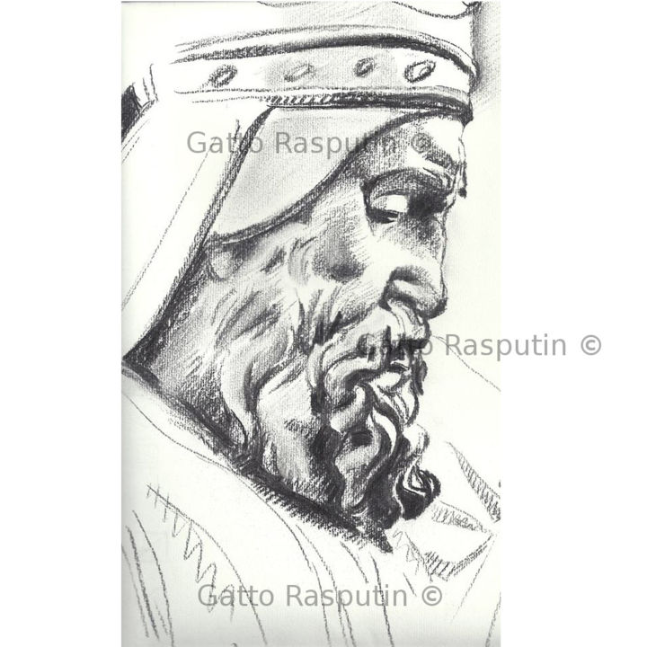 Disegno intitolato "mike2.jpg" da Gatto Rasputin, Opera d'arte originale, Carbone