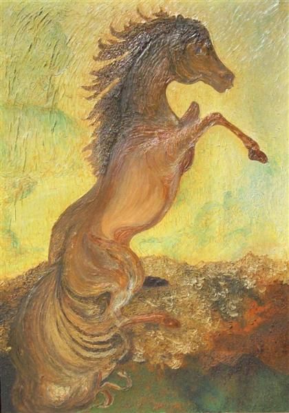 Painting titled "Caballo Salvaje" by Gato6699, Original Artwork