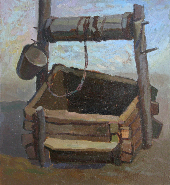 Painting titled "Колодец.Well" by Vladimir Gats, Original Artwork, Oil