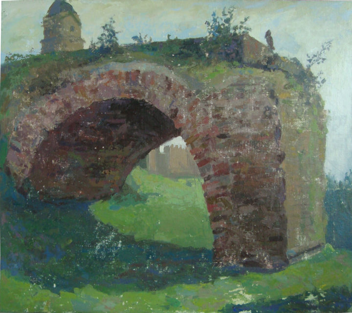 Painting titled "Мосты. Bridges" by Vladimir Gats, Original Artwork, Oil