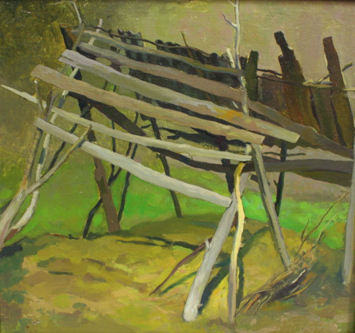 Painting titled "Навес. Canopy" by Vladimir Gats, Original Artwork, Oil