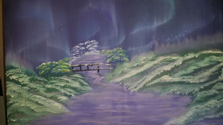 Peinture intitulée "boreale" par Mariotte, Œuvre d'art originale, Huile