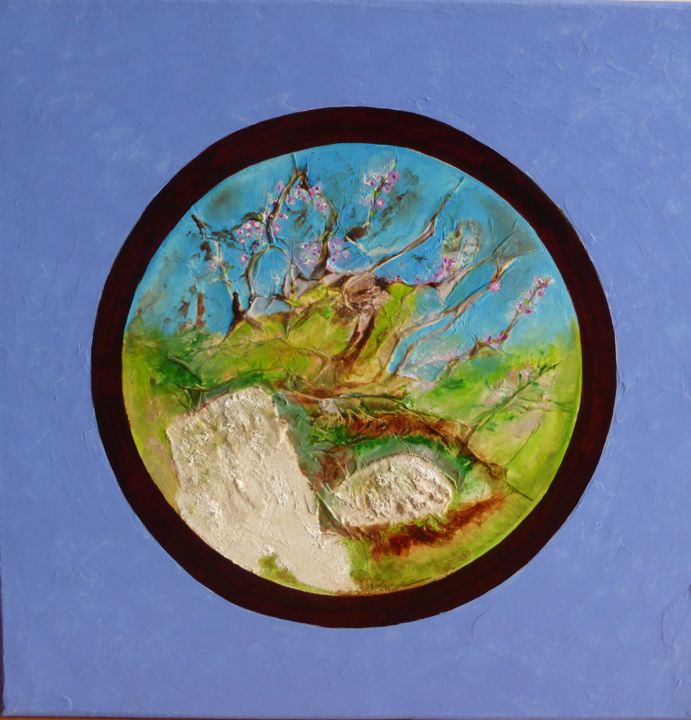 Painting titled "SATORI PRINTEMPS" by Maryse Heller, Original Art, Acrylic