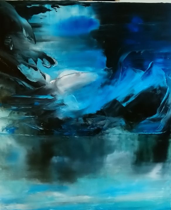 Painting titled "Divine lumière" by Maryse Heller, Original Art, Oil Mounted on Stretcher frame
