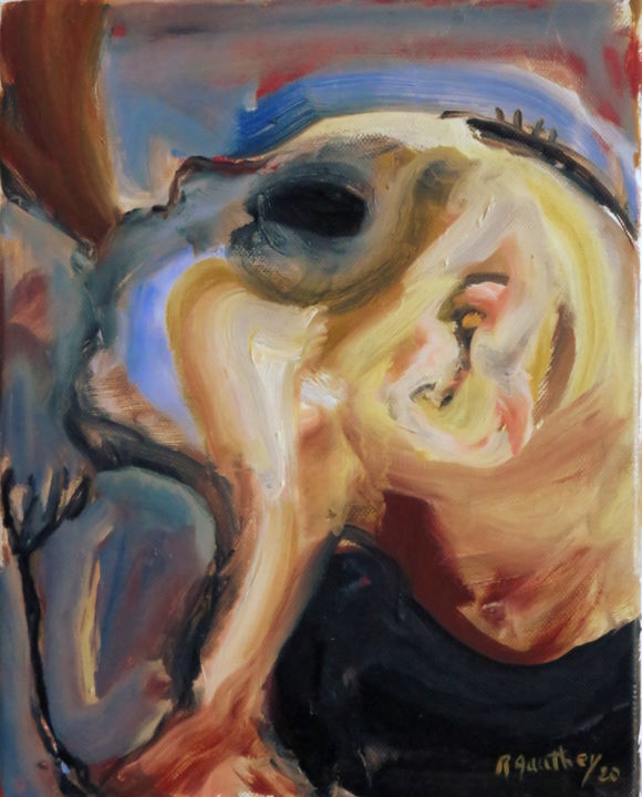 Peinture intitulée "Sans titre 02/20" par Régine Gauthey, Œuvre d'art originale, Huile Monté sur Châssis en bois