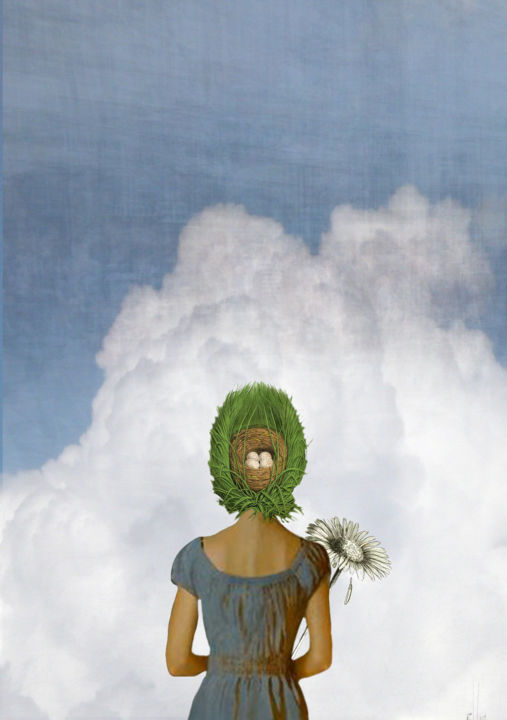Arte digitale intitolato "c'est le printemps.…" da Solange Gautier, Opera d'arte originale, Collages