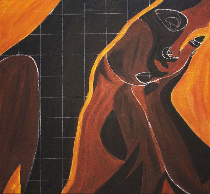Peinture intitulée "Femme brune" par Isabelle Gauvin, Œuvre d'art originale, Acrylique