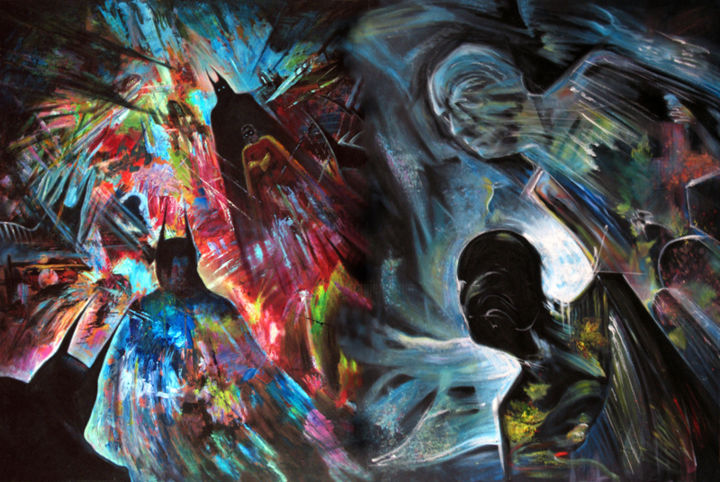 Картина под названием "A Dark Knight in Go…" - Gav Mayhew, Подлинное произведение искусства, Другой