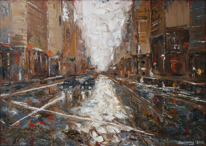 Peinture intitulée "The streets.jpg" par Denis Gavlinsky, Œuvre d'art originale, Huile