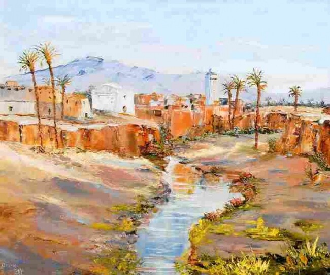 Painting titled "Oued Africain" by Gay, Original Artwork