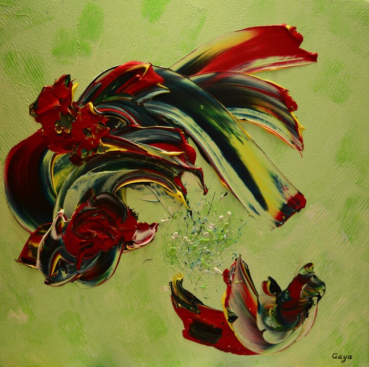 Картина под названием "Pomegranate Tango" - Gayane Karapetyan (Gaya), Подлинное произведение искусства, Акрил