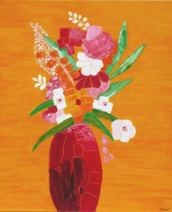 Peinture intitulée "" le bouquet de cou…" par Gayant, Œuvre d'art originale