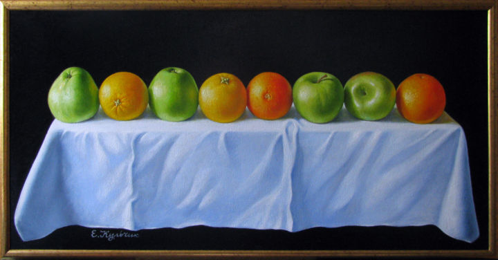 Painting titled "Горизонтальный натю…" by Елена Кульчик, Original Art, Oil