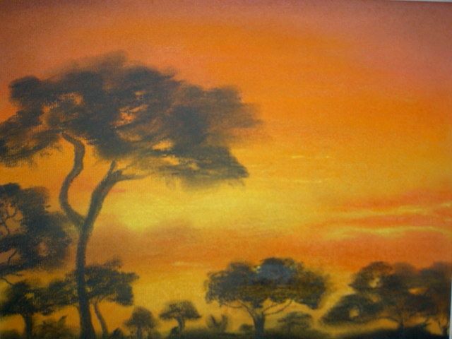 Painting titled "Serengeti" by Gaye Hunter-Gornall, Original Artwork, Oil