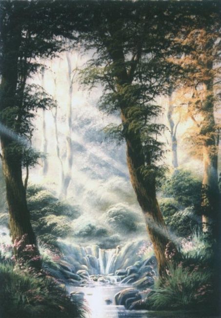 Painting titled "Paisaje con rio." by Juan Carlos Gayoso, Original Artwork, Oil
