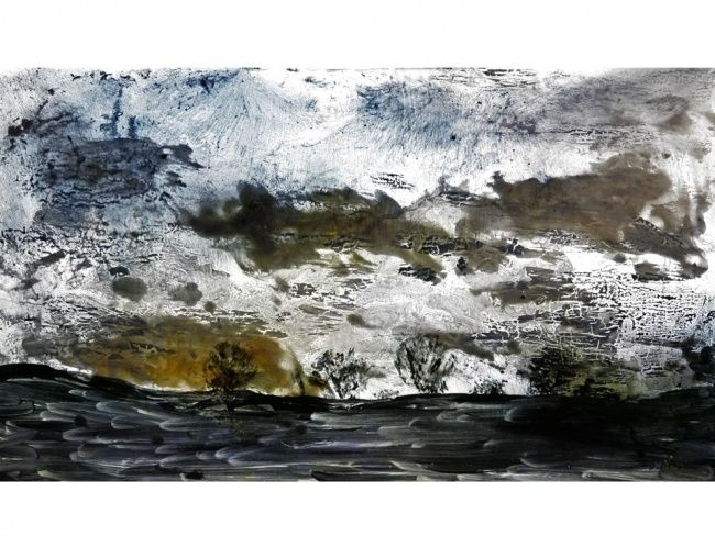 Painting titled "orage à contre-jour" by Dominique Stern, Original Artwork