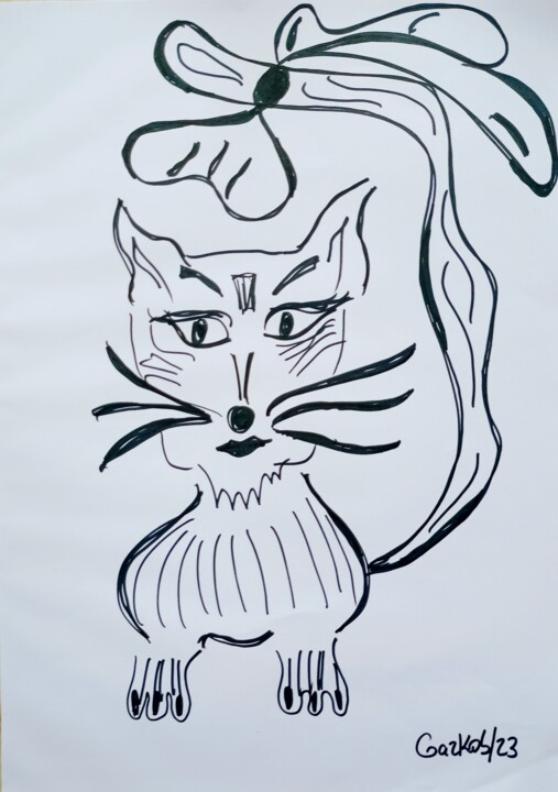 Em alta em arte esta semana  Cat drawing, Cat sketch, Animal drawings