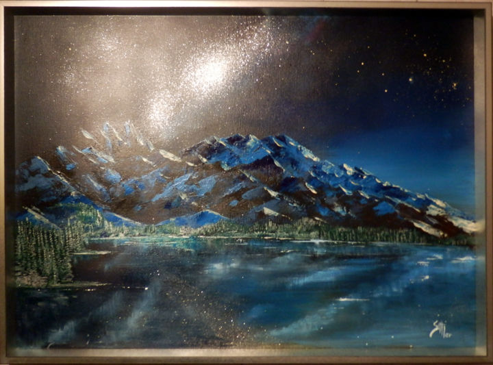 Painting titled "Voie Lactée" by Georges Sittler, Original Artwork, Acrylic Mounted on Wood Stretcher frame