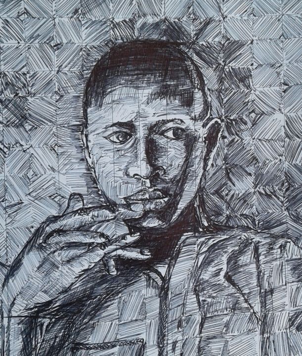 "Portrait of Deelason" başlıklı Resim Deela tarafından, Orijinal sanat, Tükenmez kalem