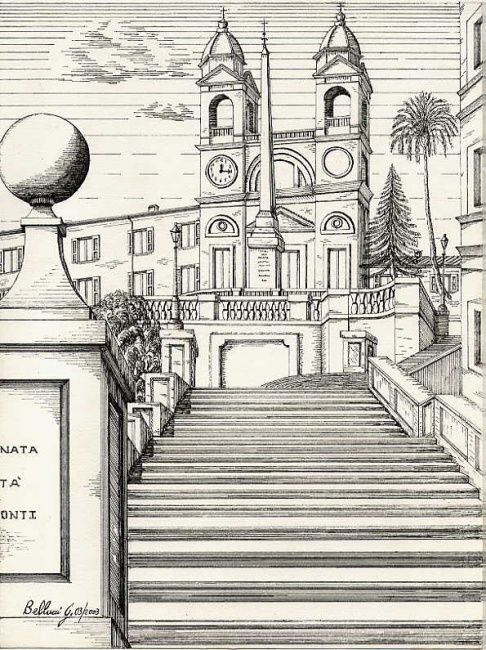 "Trinita dei Monti 0…" başlıklı Tablo Gbellucci tarafından, Orijinal sanat