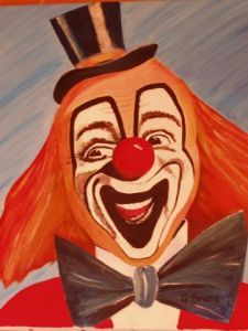 Peinture intitulée "le clown" par Gérard Brière, Œuvre d'art originale, Huile