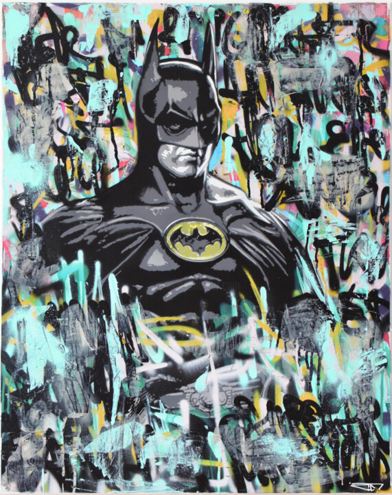 Painting titled "Batman" by G. Carta, Original Artwork, Acrylic
